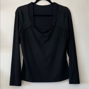 Black Lace Trim Women's Top|XLarge|EUC